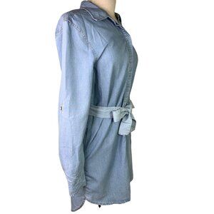 Victoria's Secret Women's Denim Jean Shirt Dress Sz 6 Belt Buttons Soft Y2K Vtg